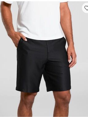 Buckle Black Flat-Front Men's Shorts